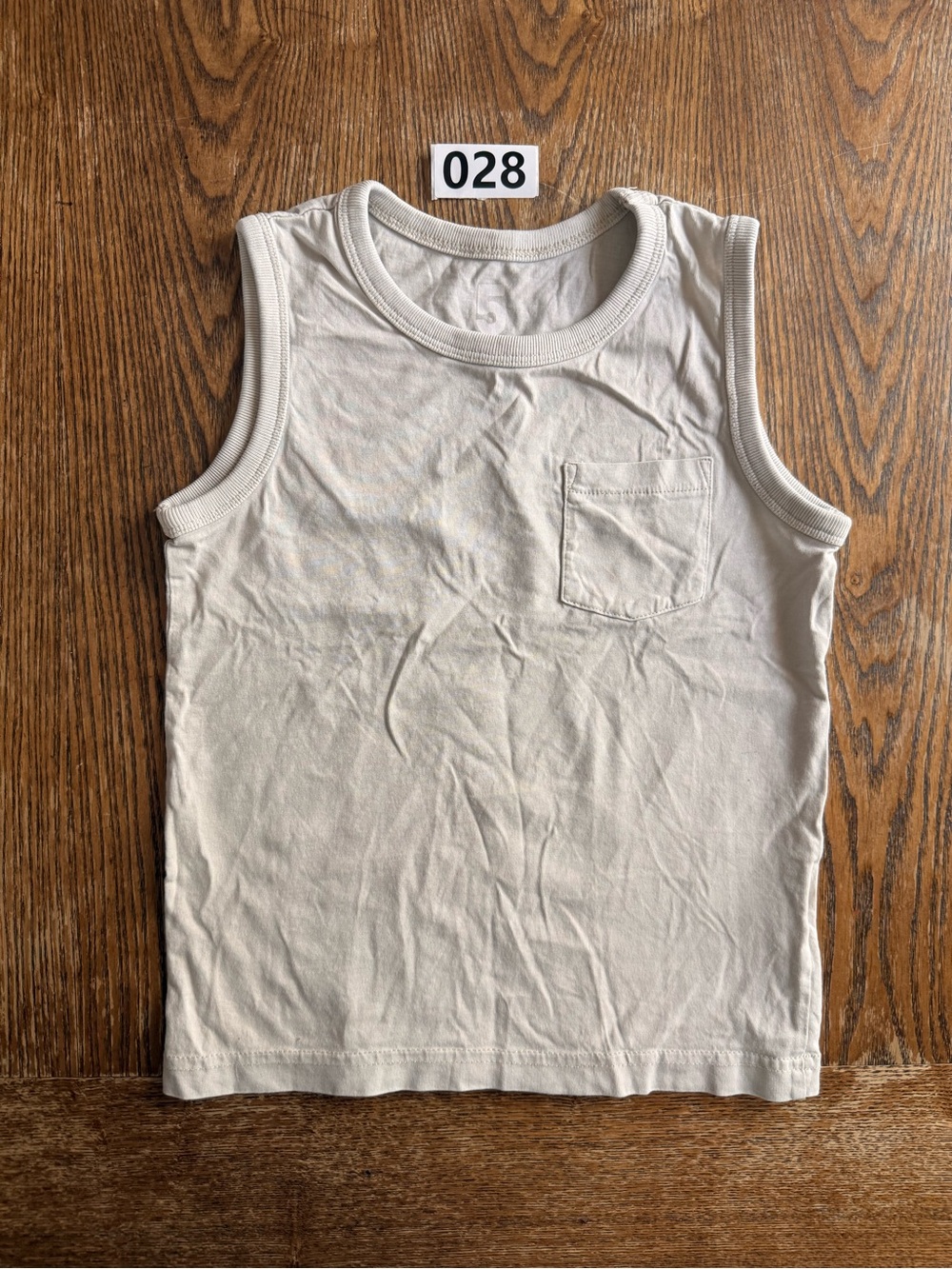 Kids' Sleeveless Pocket Tank Top - Cream